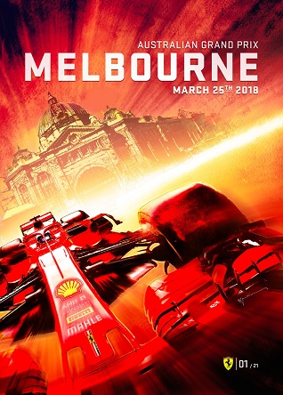 2018 AUSTRALIA F1 FERRARI GRAND PRIX RACE POSTER COVER ART